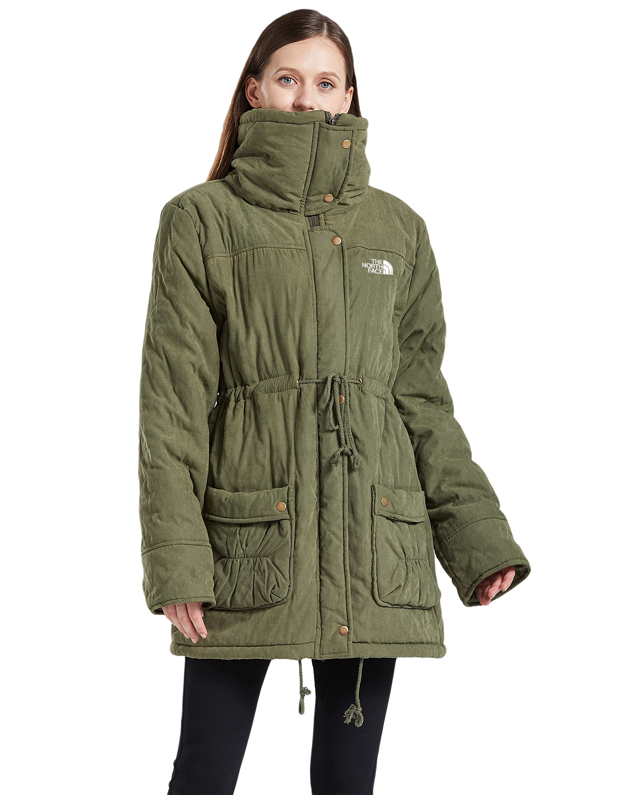 Manteau d'hiver mi-long épais et chaud doublé en fausse laine d'agneau pour femme