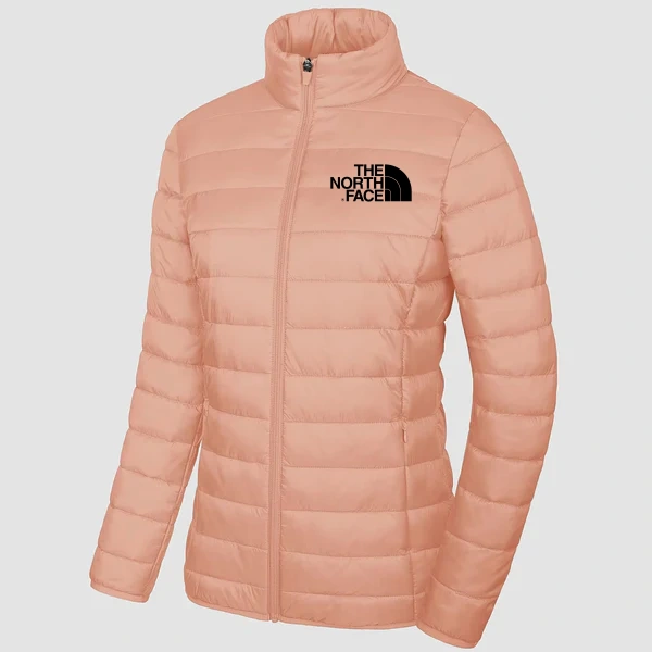 TNF®-Women's Lightweight Puffer Jacket Stand Collar Full Zip Quilted Lined Winter Coat