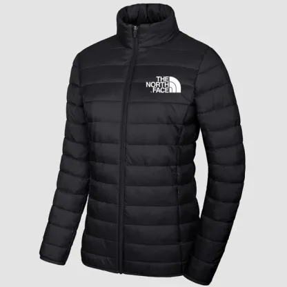 TNF®-Women's Lightweight Puffer Jacket Stand Collar Full Zip Quilted Lined Winter Coat