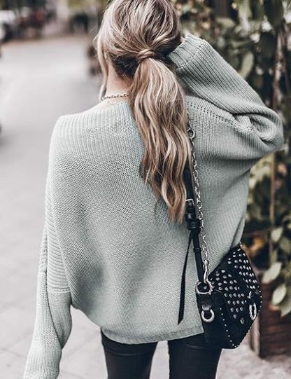 Women's Oversized Batwing Sleeve Sweater