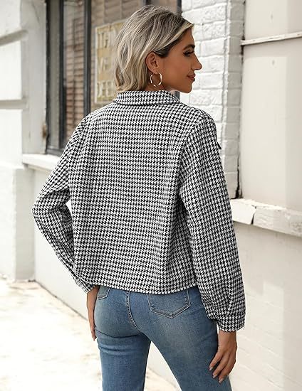 Women's flannel cropped short-sleeved jacket