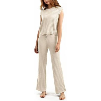 Women's sleeveless vest wide-leg pants casual two-piece suit sportswear
