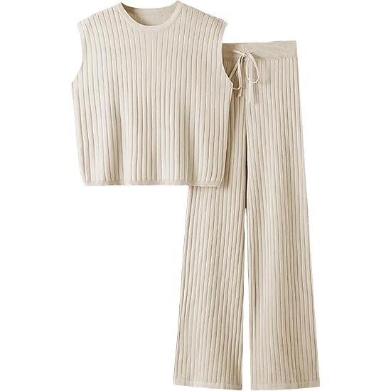 Women's sleeveless vest wide-leg pants casual two-piece suit sportswear