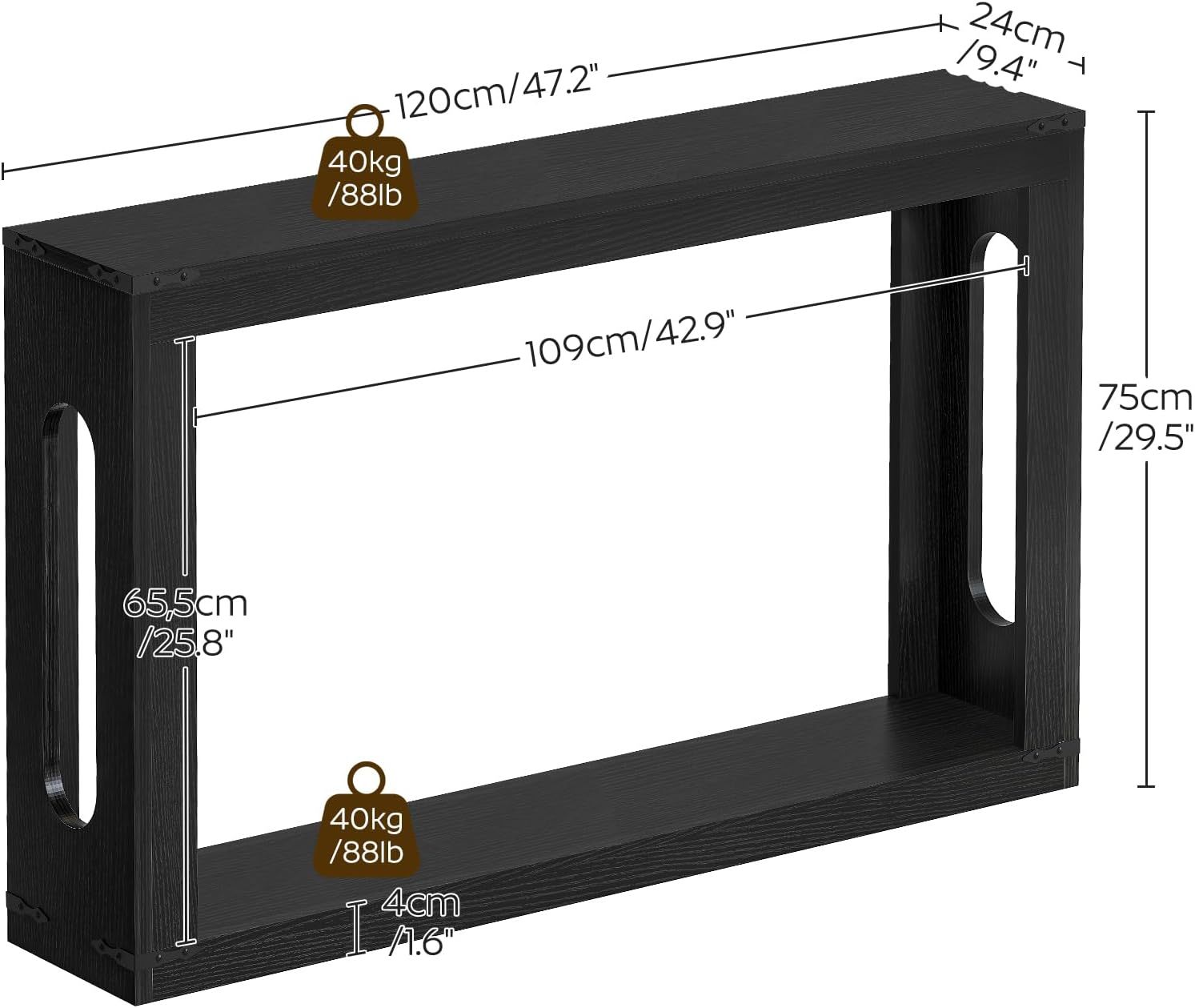 Industrial style wooden console table