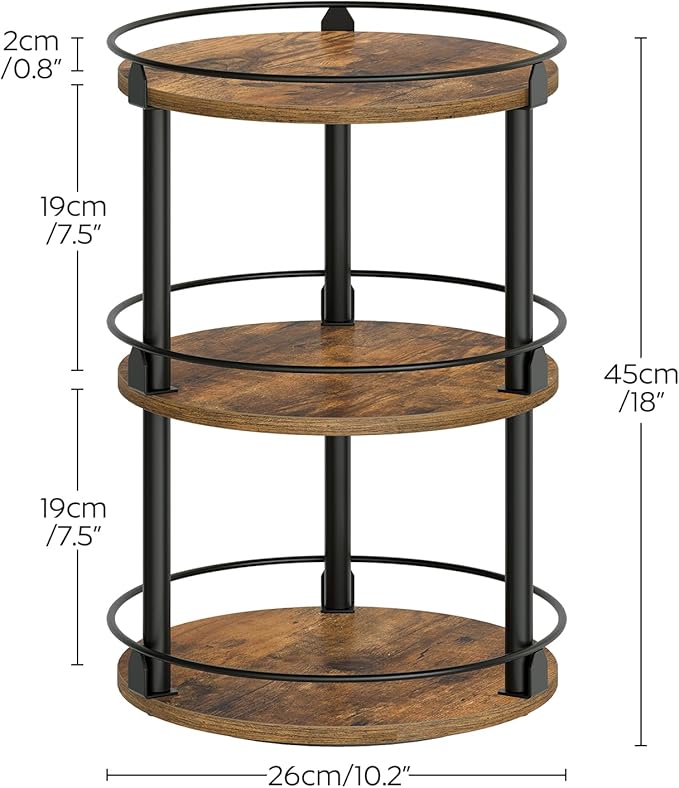 Three-tier rotating spice rack storage rack