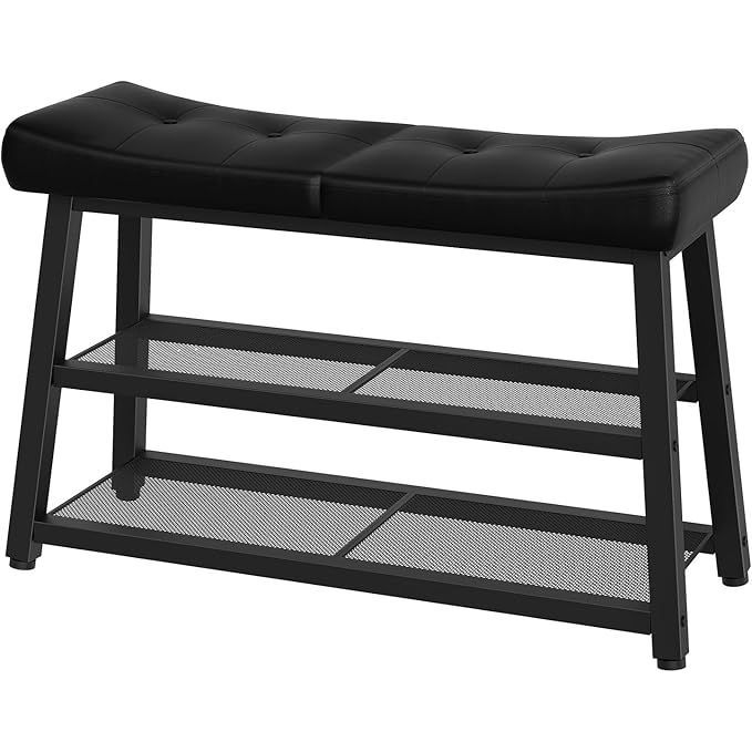 Three-tier shoe bench