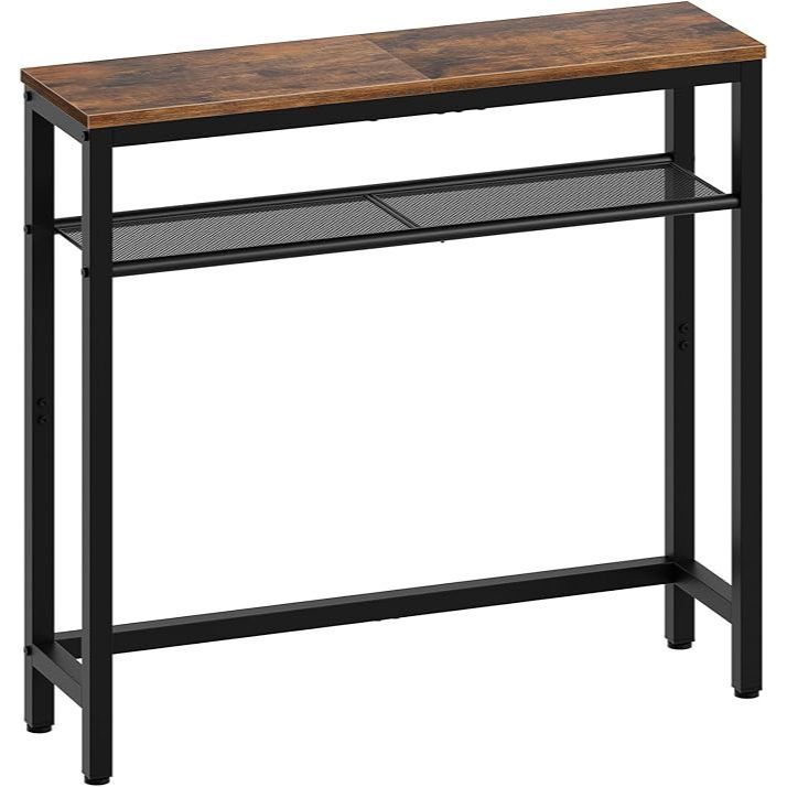 Double-tier wrought iron console table