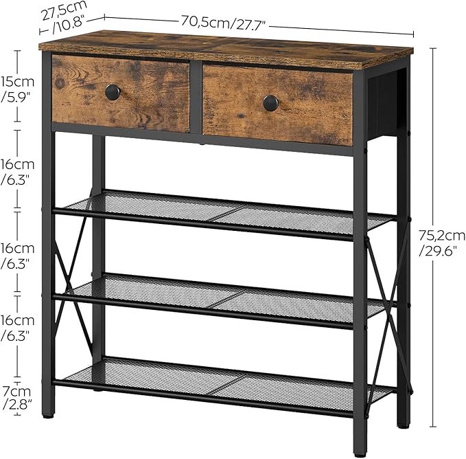 4-layer shoe rack with drawers