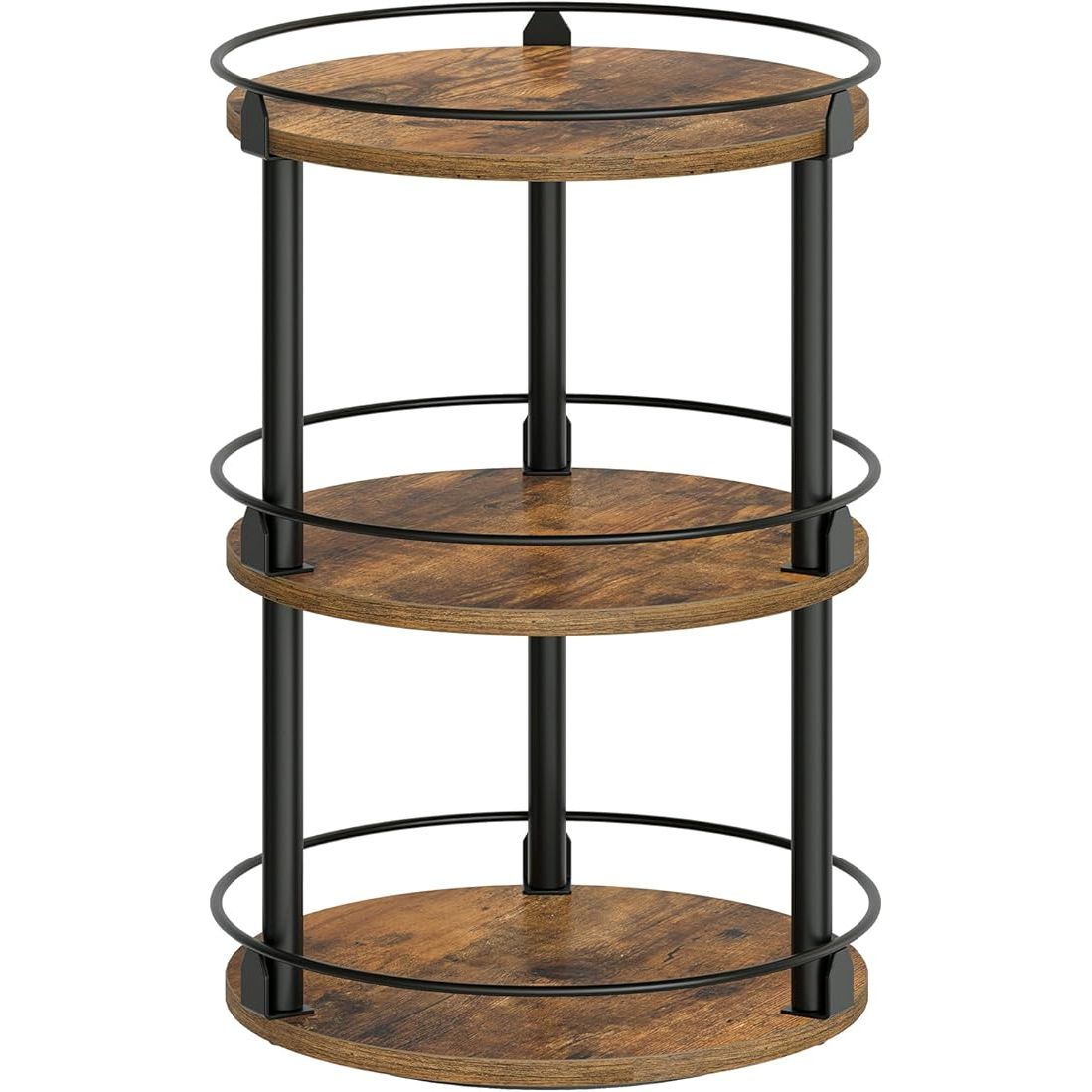 Three-tier rotating spice rack storage rack