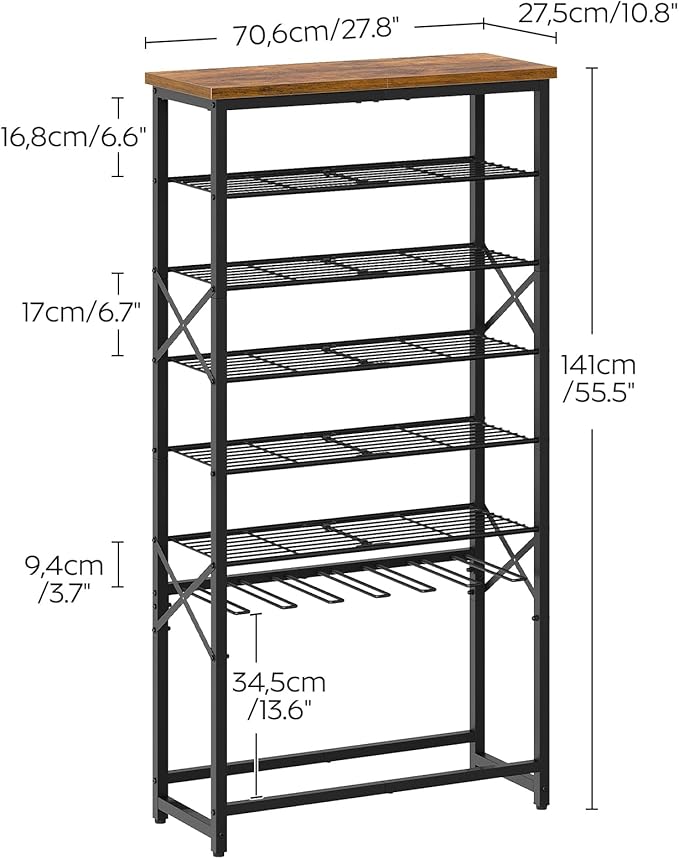 7-tier freestanding wide shoe rack
