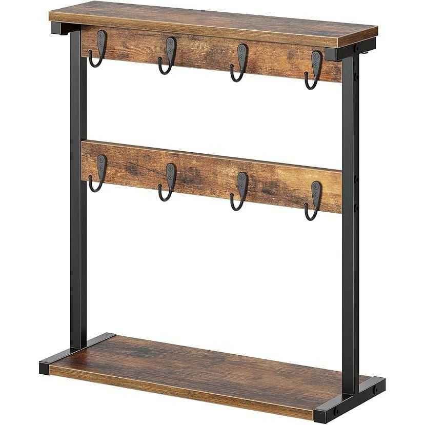 Double counter with 8 hooks and 2 open Mug Holder Rack