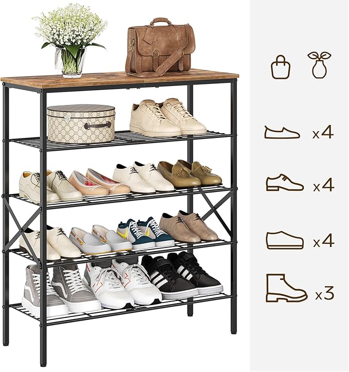 5-layer metal storage shoe rack