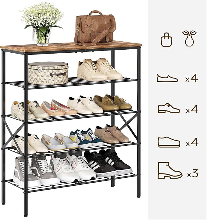 5-layer metal storage shoe rack