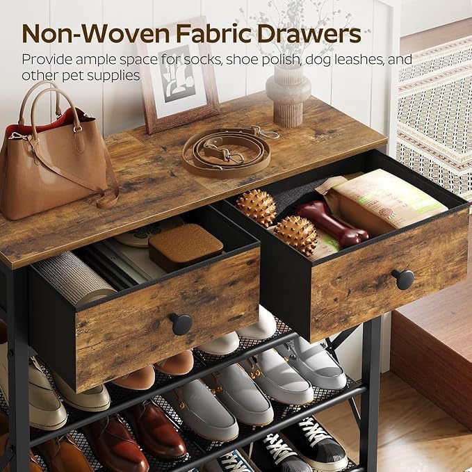 4-layer shoe rack with drawers