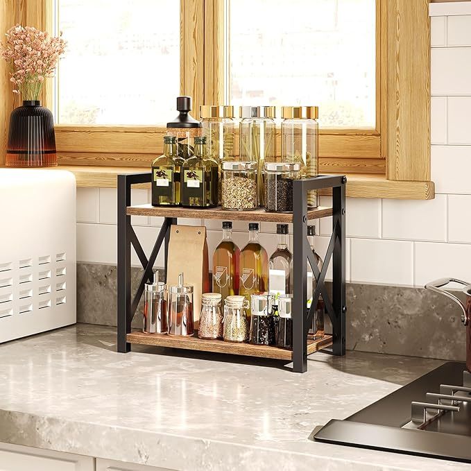 Double-layer counter spice rack