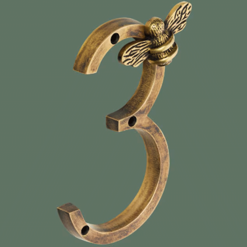 Bee House Number Sign