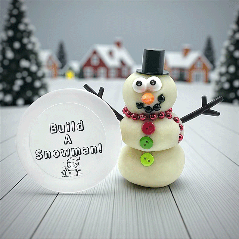 Build a Snowman Playdough Jar
