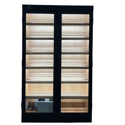 Black Spanish Cedar Double-Door Cigar Cabinet