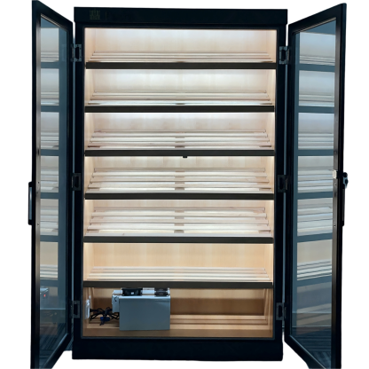 Black Spanish Cedar Double-Door Cigar Cabinet