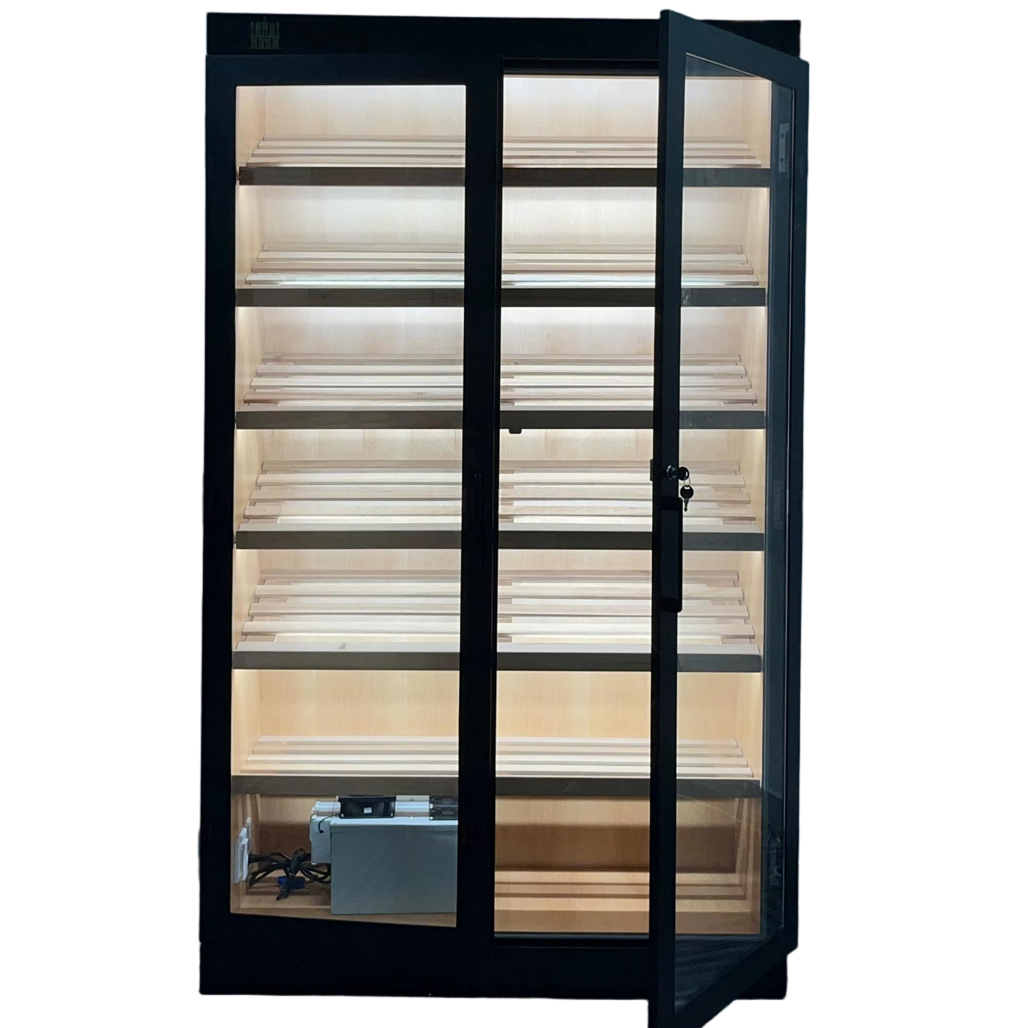 Black Spanish Cedar Double-Door Cigar Cabinet