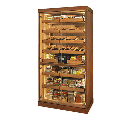 Segmented Sliding Tray Cigar Cabinet