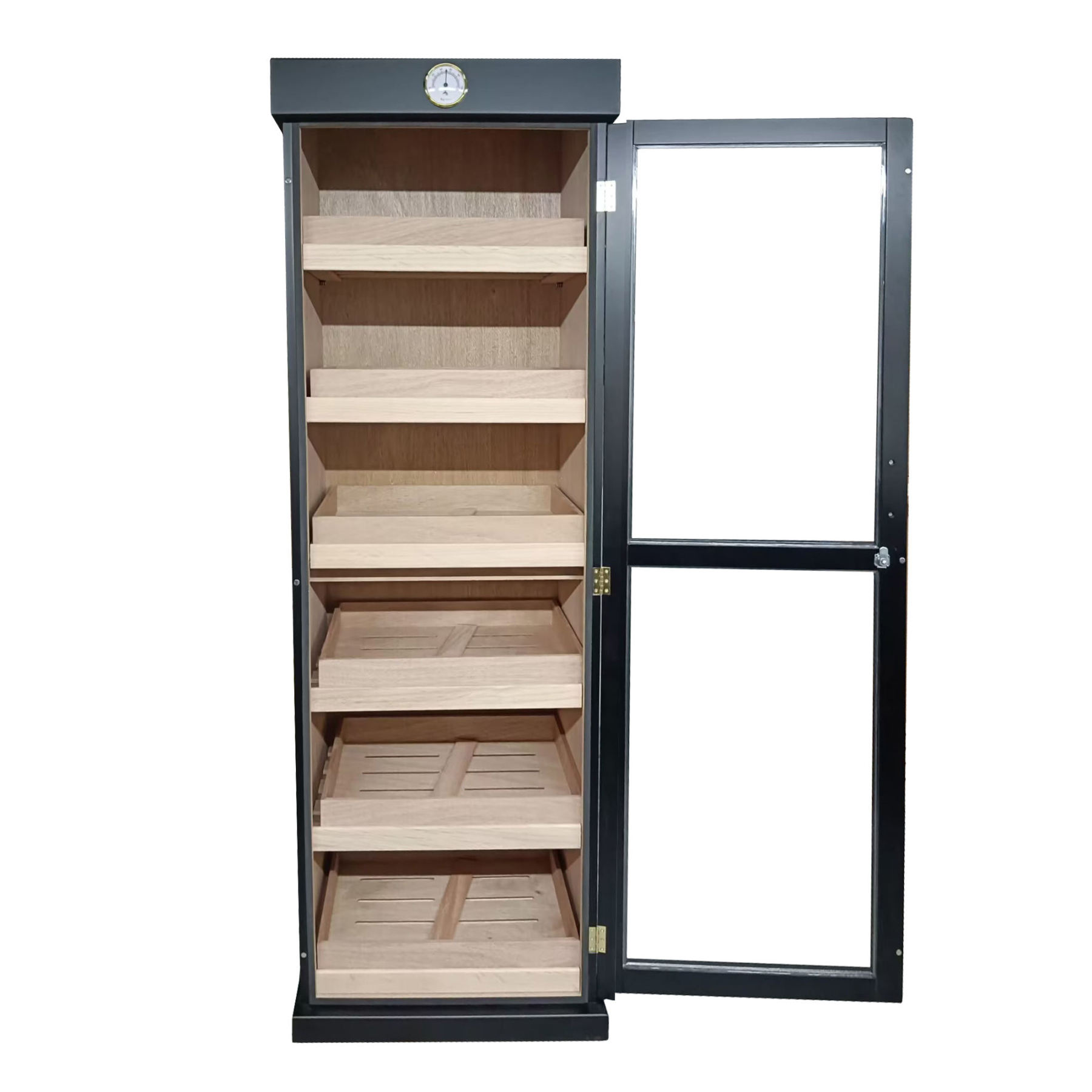Single-Door Black Spanish Cedar Cigar Cabinet