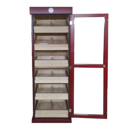 Red Spanish Cedar Single-Door Cigar Cabinet