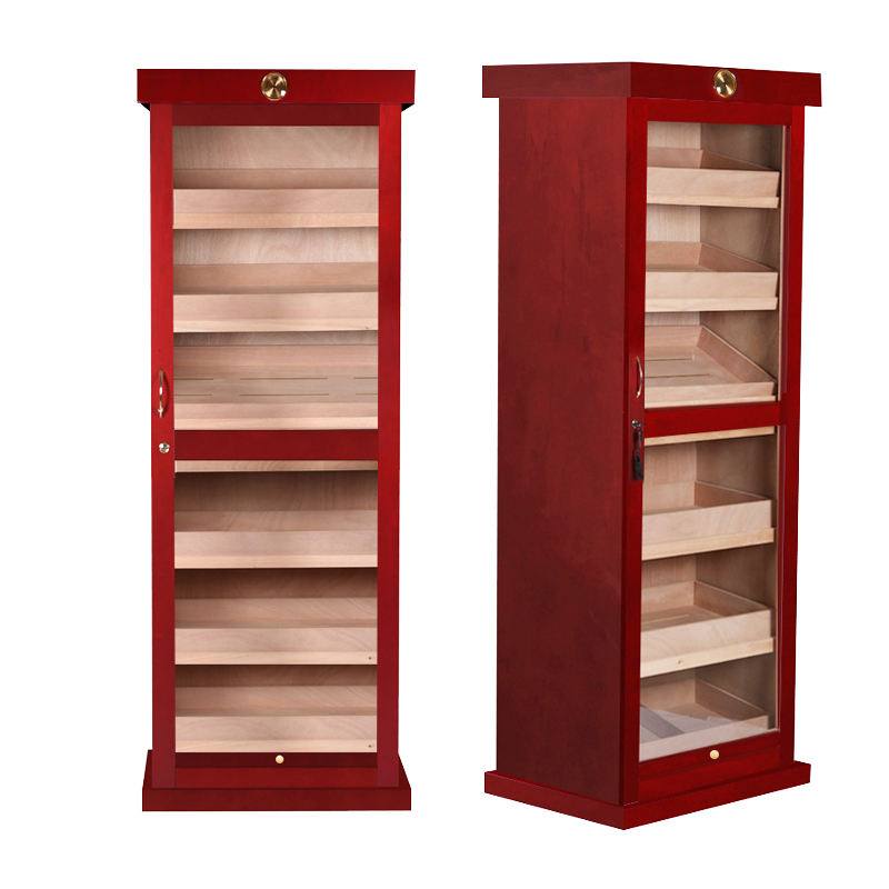 Red Spanish Cedar Single-Door Cigar Cabinet