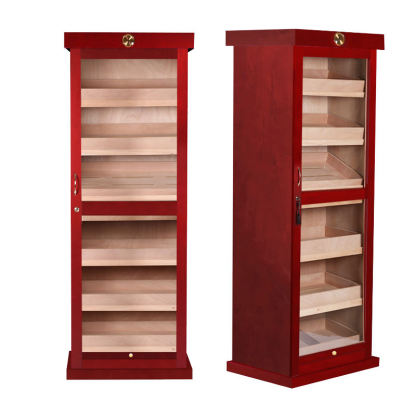 Red Spanish Cedar Single-Door Cigar Cabinet