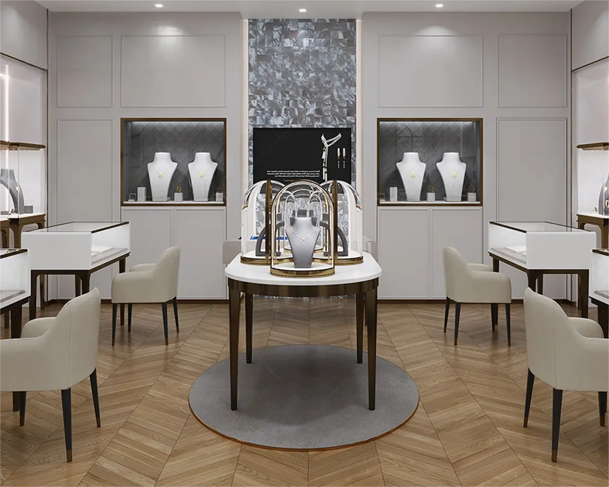 Custom Luxury Jewelry Island Showcase