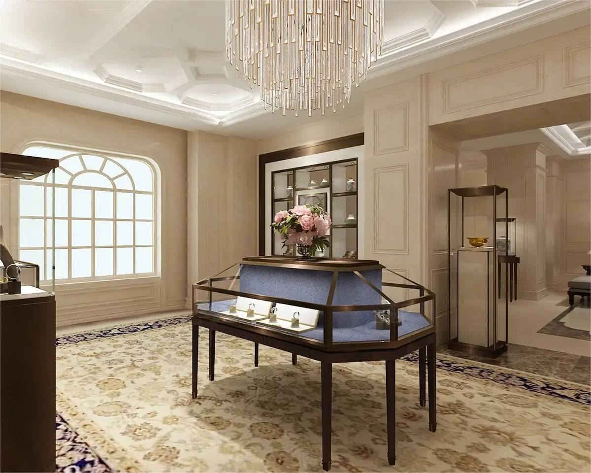 Custom Luxury Jewelry Island Showcase