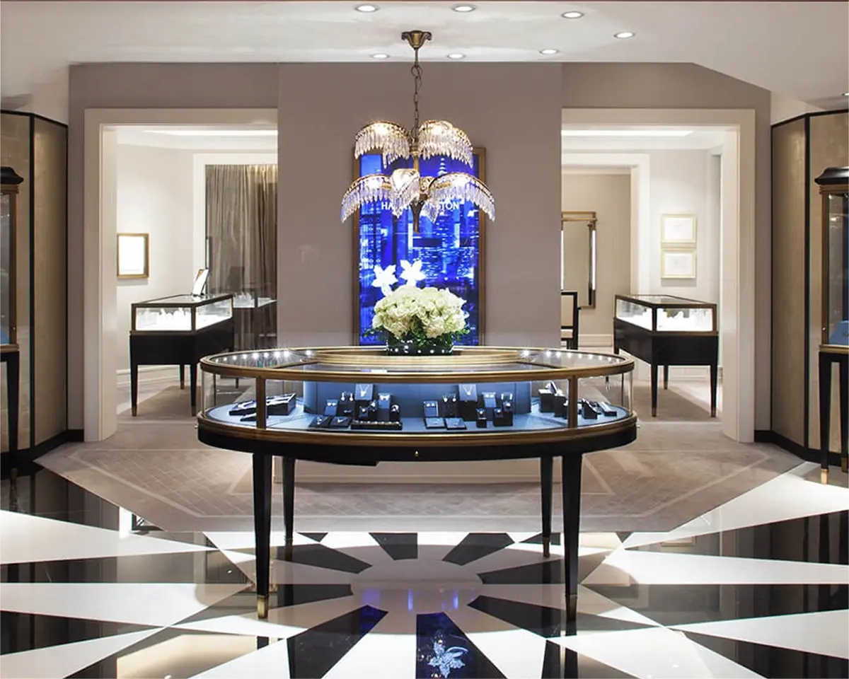 Custom Luxury Jewelry Island Showcase