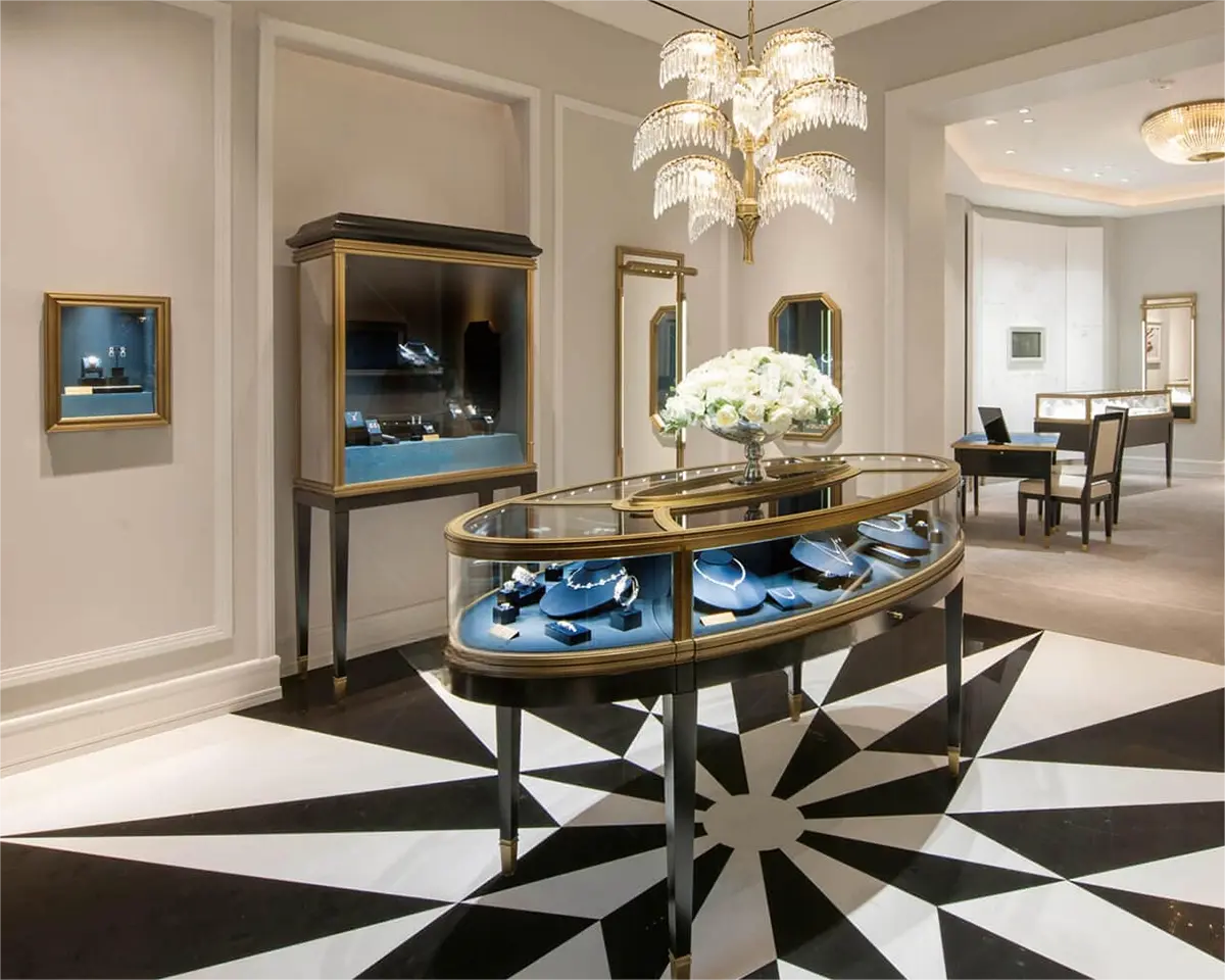 Custom Luxury Jewelry Island Showcase