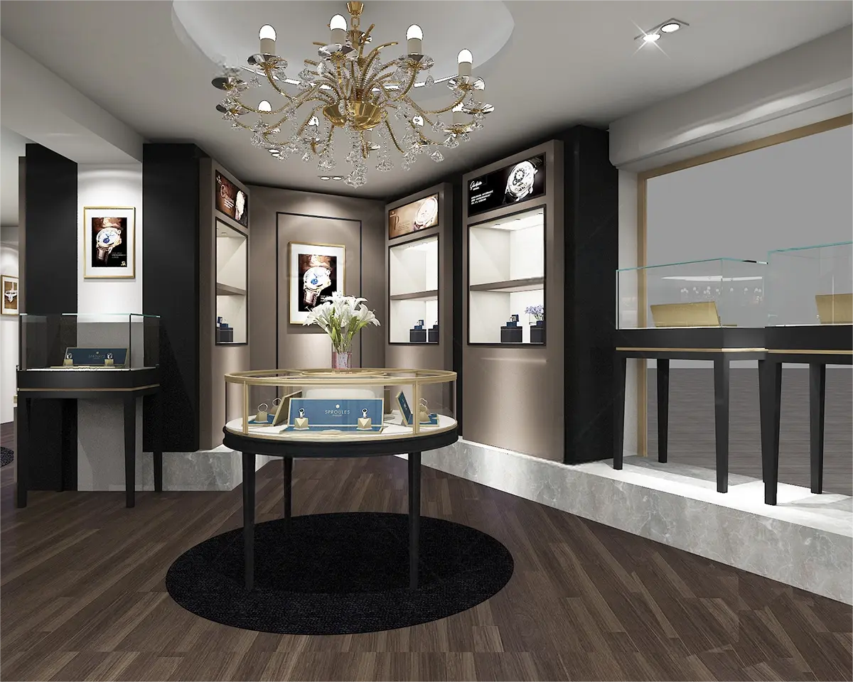 Custom Luxury Jewelry Island Showcase