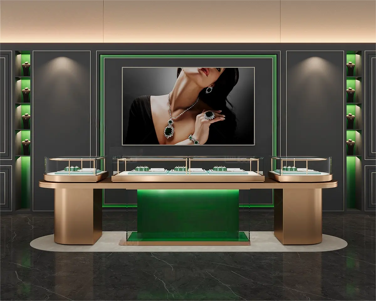 Custom Luxury Jewelry Island Showcase