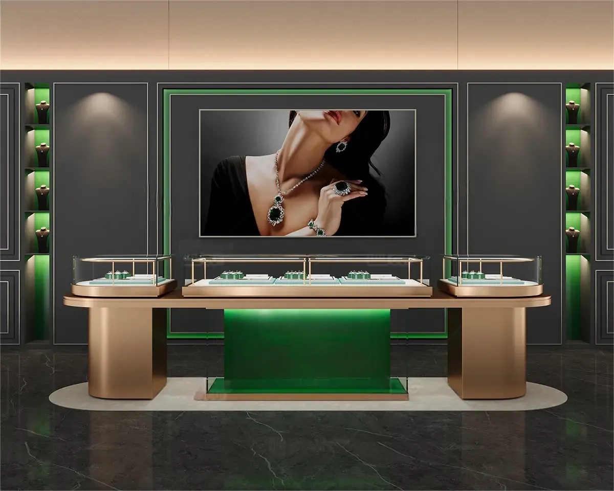 Custom Luxury Jewelry Island Showcase