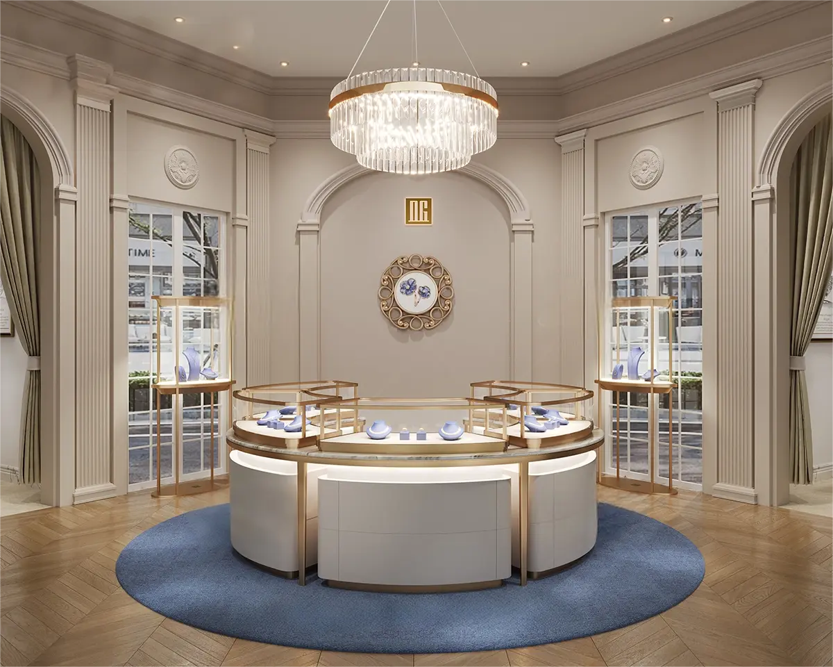 Custom Luxury Jewelry Island Showcase