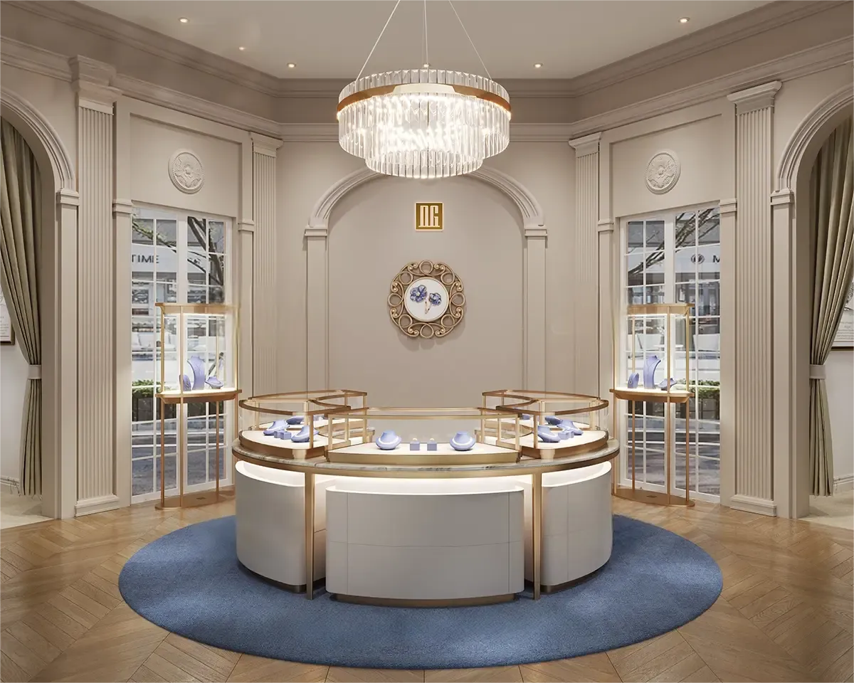 Custom Luxury Jewelry Island Showcase