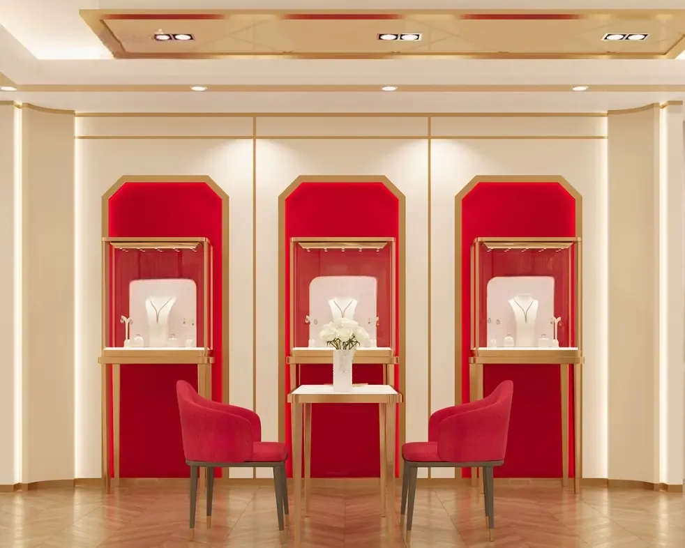 Custom Luxury Jewelry Tall Display Cabinet