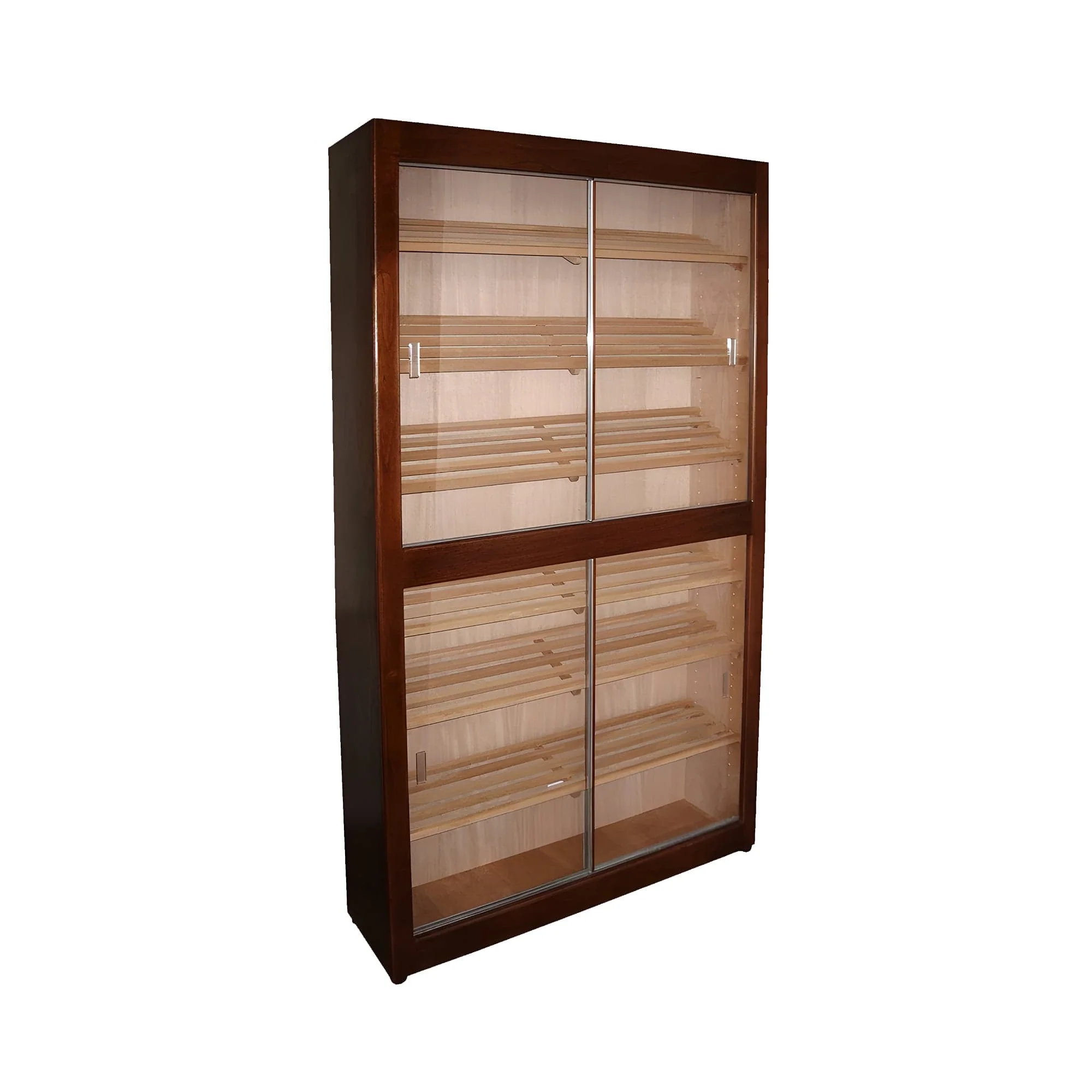 Segmented Sliding Tray Cigar Cabinet