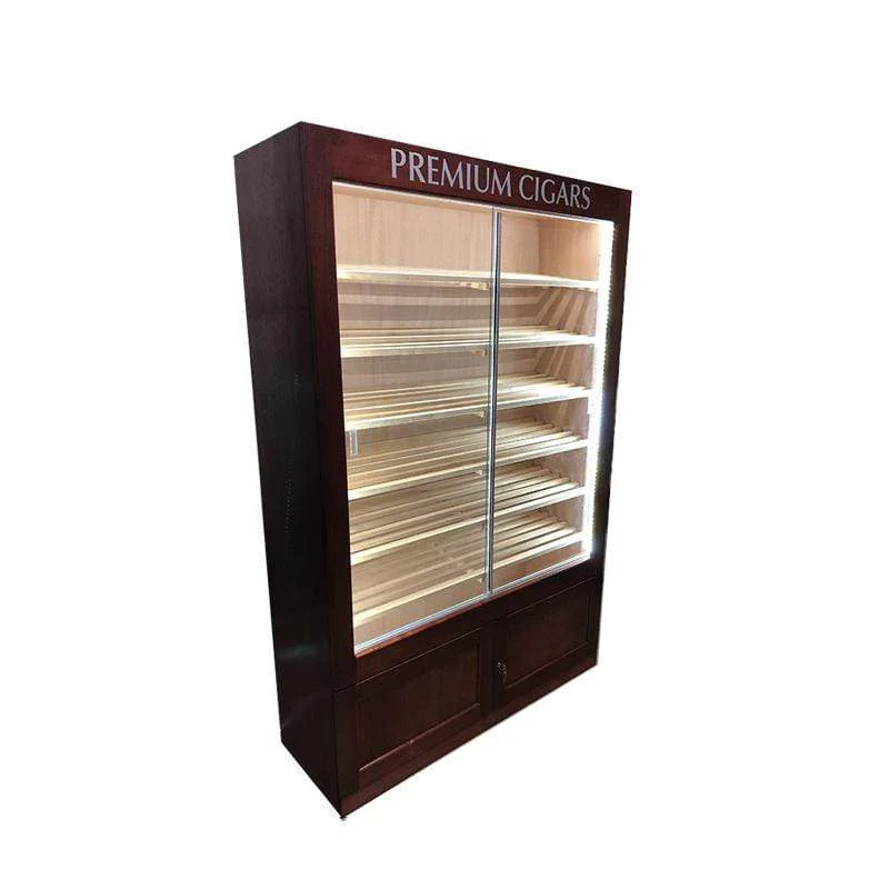 Segmented Sliding Tray Cigar Cabinet