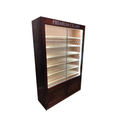 Segmented Sliding Tray Cigar Cabinet
