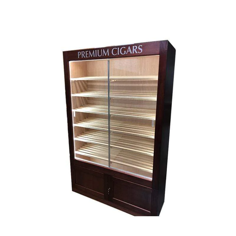 Segmented Sliding Tray Cigar Cabinet