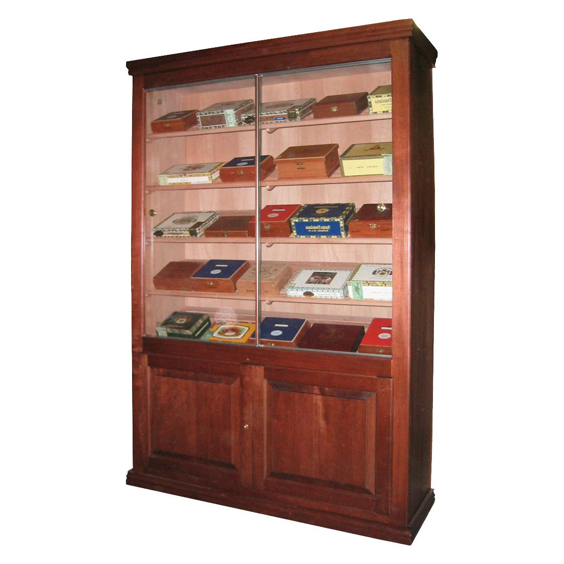 Segmented Four-Door Cigar Cabinet