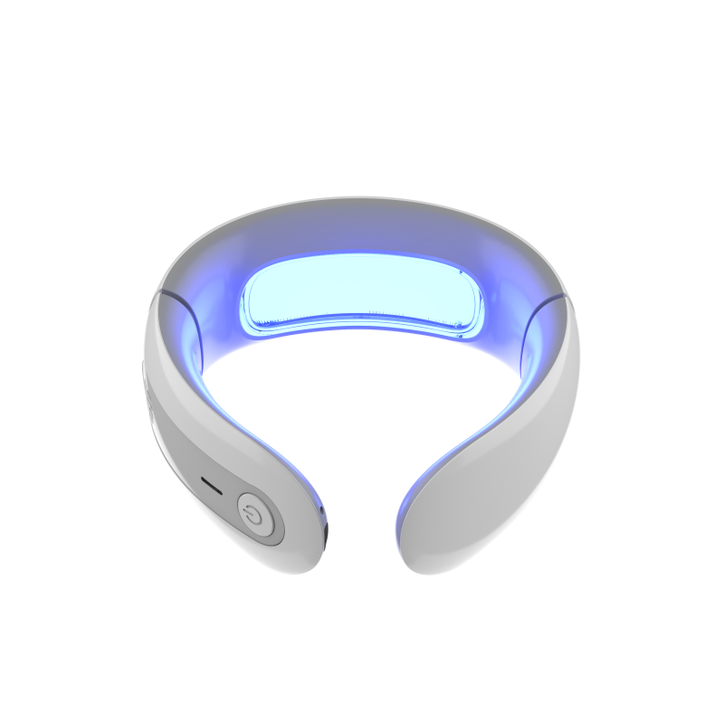 Aukewel Smart Neck Massager with Red and Blue Light Therapy Device Voice Control Portable Cervical Spine Relaxation Machine ABS-RB-04