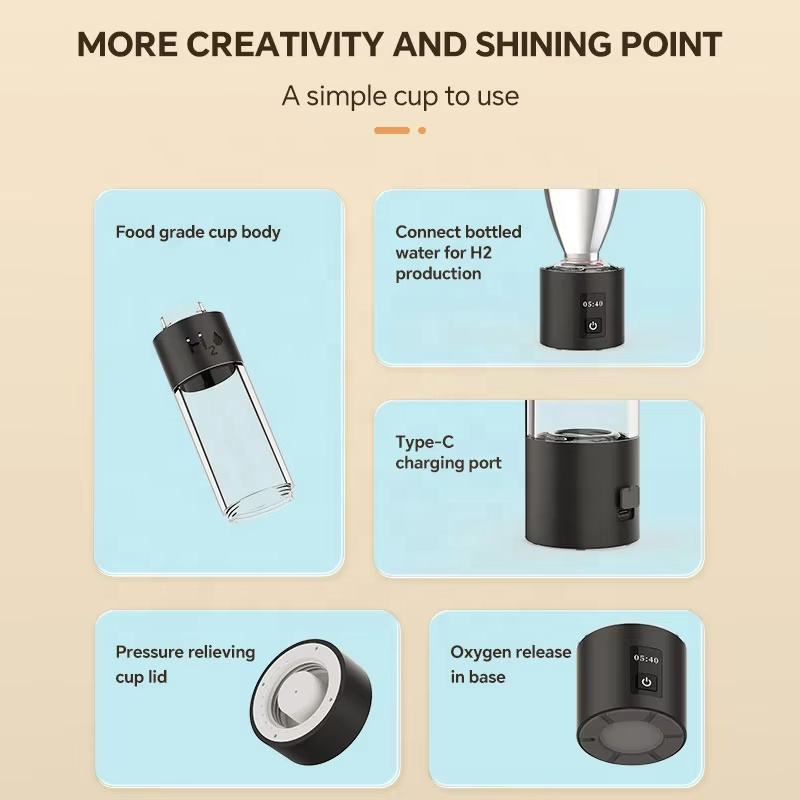 Portable Rich Alkaline Hydrogen Water and PC Ionizer Bottle Hydrogen Water Maker Generator ABS-FQ-07B