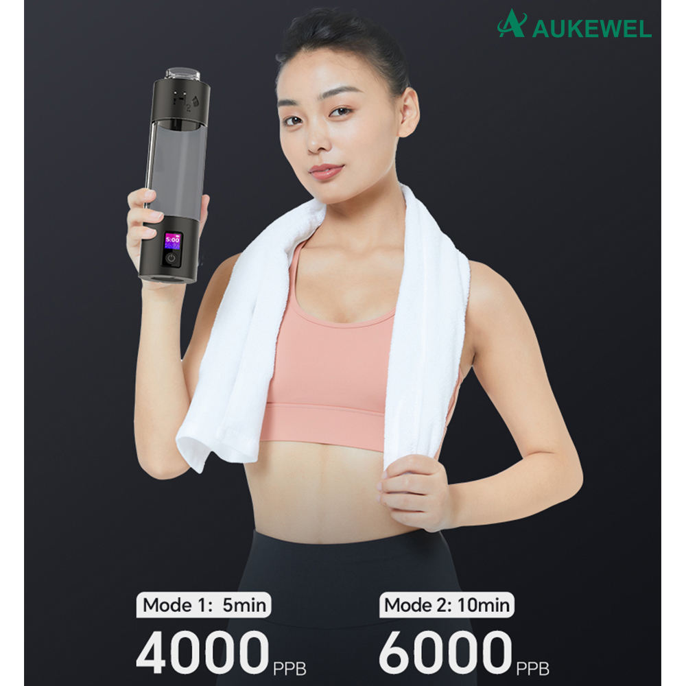 Aukewel PEM Hydrogen Rich Water bottle Portable Alkaline Water Cup with Big Screen Profession Wellness Water Bottles ABS-FQ-08A
