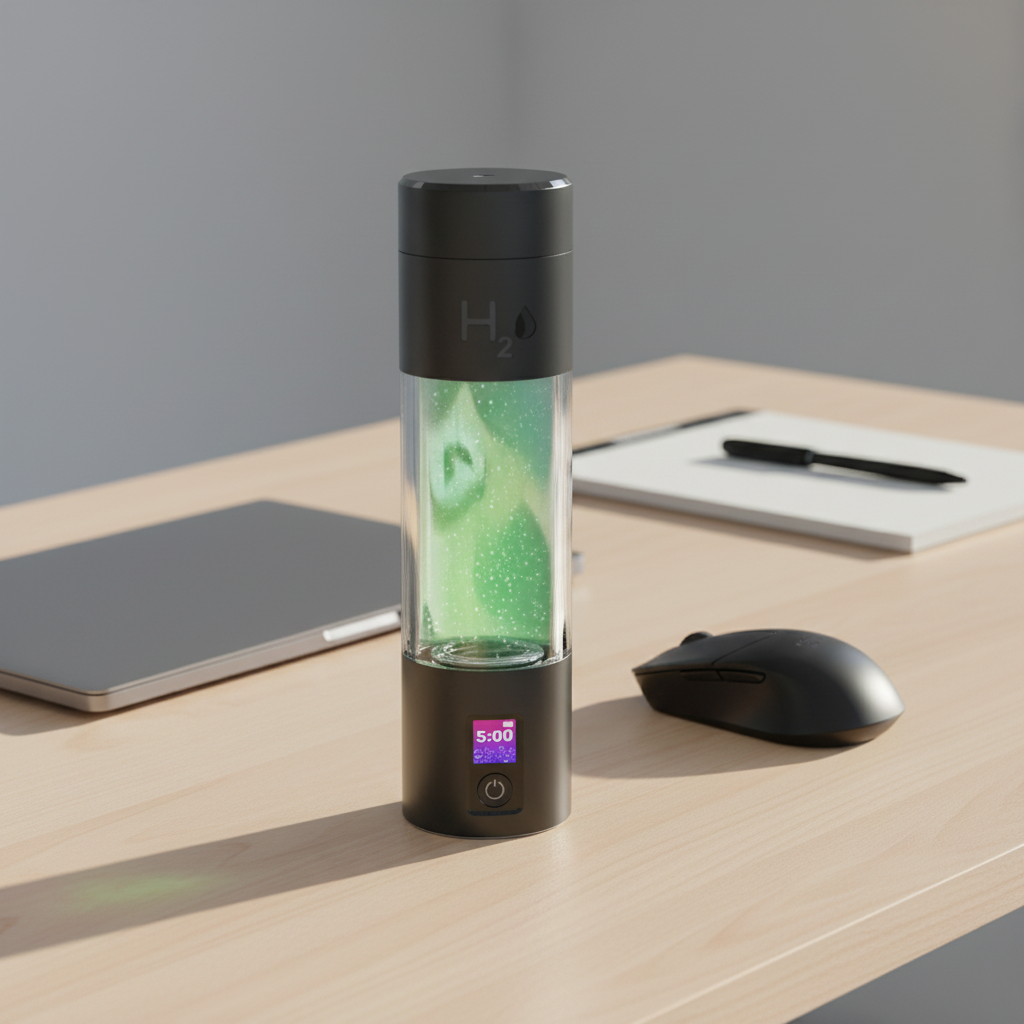 Aukewel PEM Hydrogen Rich Water bottle Portable Alkaline Water Cup with Big Screen Profession Wellness Water Bottles ABS-FQ-08A