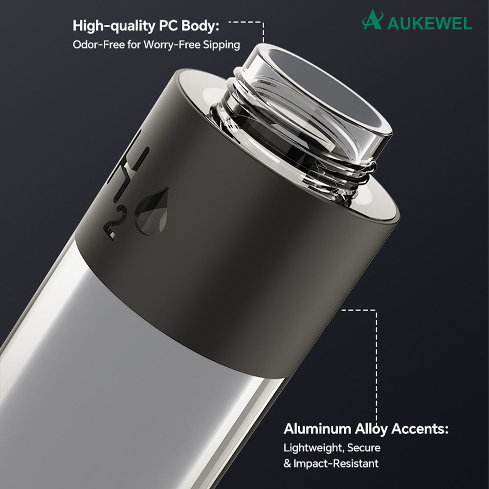 Aukewel PEM Hydrogen Rich Water bottle Portable Alkaline Water Cup with Big Screen Profession Wellness Water Bottles ABS-FQ-08A