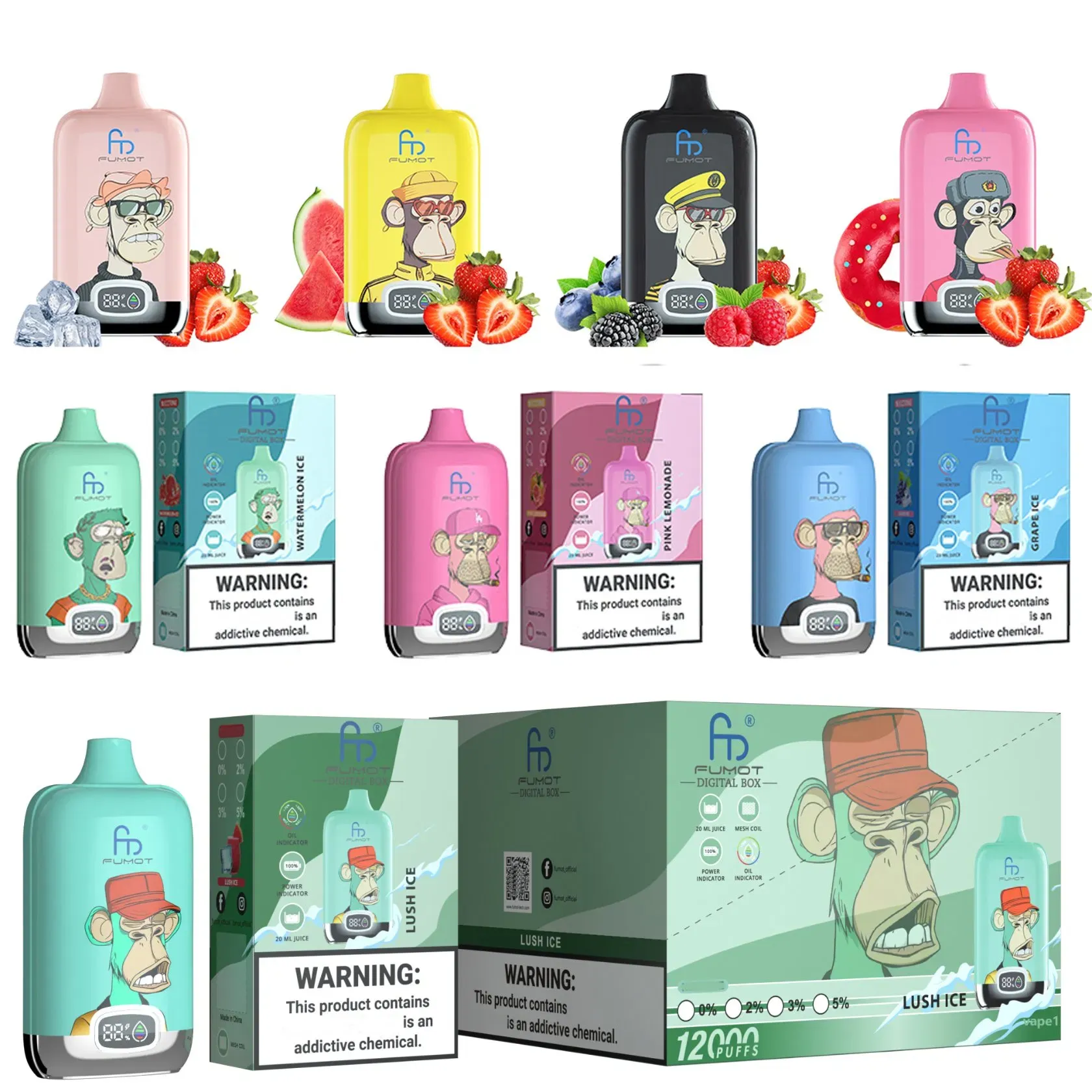 Fumot Digital Box 12000 Puffs Disposable Vape